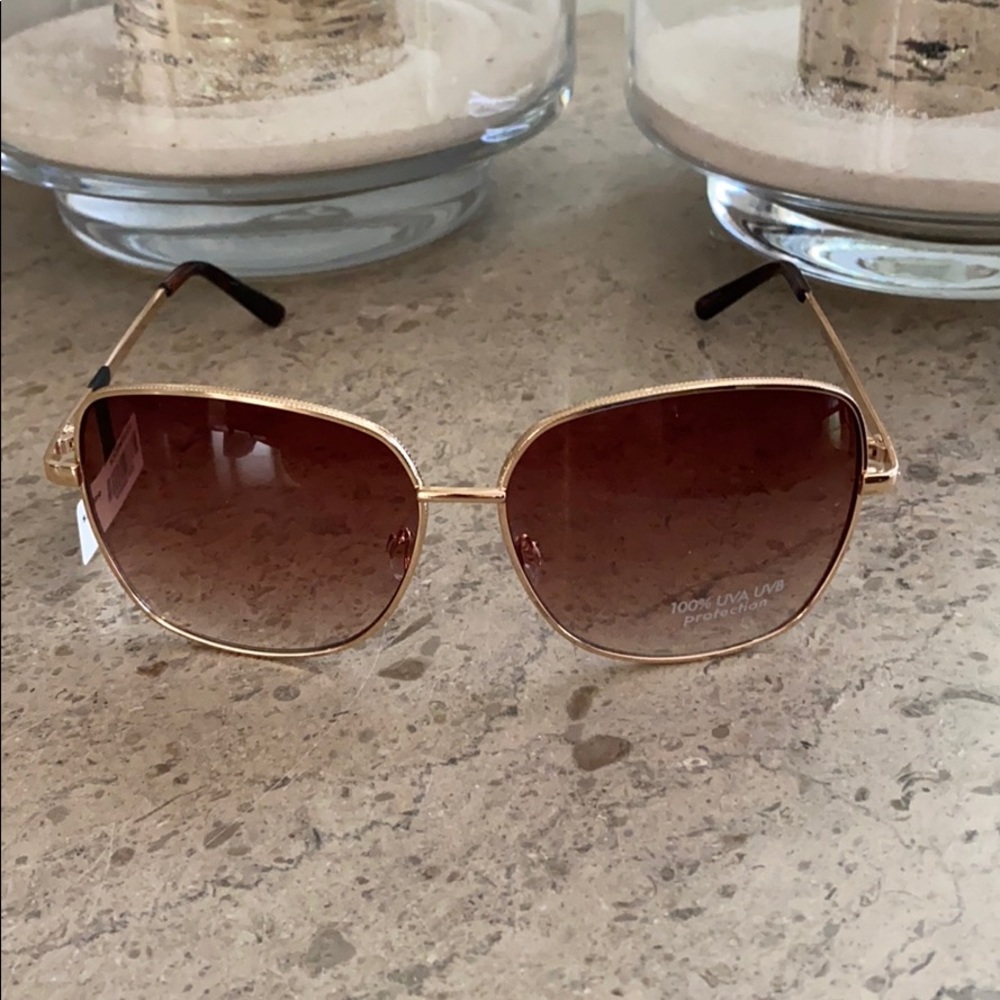 Banana Republic Oversized Gold Rim Sunglasses - Picture 2 of 9
